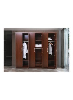 Buy 6-Door Angle Wardrobe Brown in Saudi Arabia