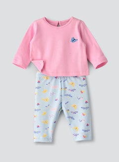 Buy Printed Pyjama Set Multicolour in UAE