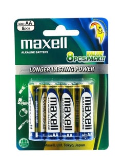 Buy 8-Piece Alkaline AA Batteries Multicolour in UAE
