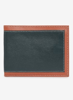 Buy Bi Fold Mens Leather Casual Wallet Green in Saudi Arabia