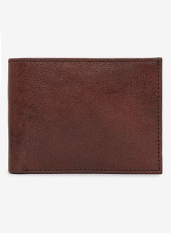 Buy Bi Fold Mens Leather Casual Wallet Brown in Saudi Arabia