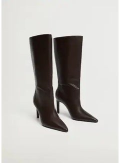 Buy Stiletto Heel Knee High Boots Brown in Saudi Arabia