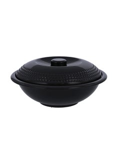 Buy Melamine 10"Biza  Serving Bowl With Lid Black 10inch in UAE