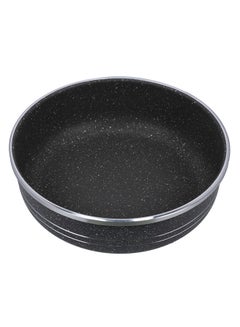 Buy Round Baking Pan Rolling Edge Aluminum Roaster Pan RF10095 Superior Granite Coated Non-Stick Black/Silver 28cm in Saudi Arabia