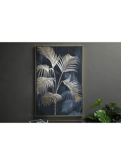 Buy Ferns Foil Painting With Frame Gold/Blue 83x123x5cm in UAE