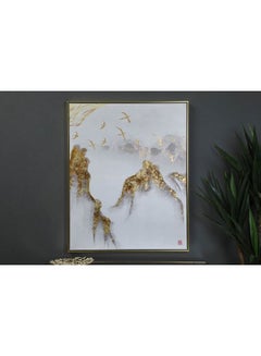 اشتري Golden Mountain Hand Painted Canvas Frame Gold 83x103cm في الامارات