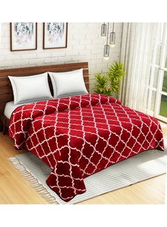 Buy Pinsonic Double Layer Printed Blanket King Polyester Multi 218 X 228cm in UAE