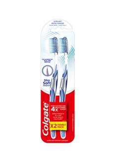 Buy Slim Soft Advance Toothbrush 2 Pieces Multicolour in UAE