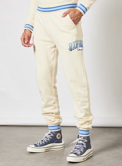 Buy Team Spirit Embroidered Sweatpants Ecru in UAE