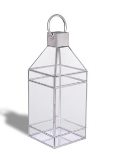 Buy Handmade Ramadan Candle Holder Lantern Unique Luxury Quality Scents For The Perfect Stylish Home Silver 20.32 x 20.32 x 54cm in Saudi Arabia
