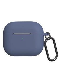 Buy Silicone Shockproof Protective Case Cover with Carabiner for Apple AirPods 3 2021 Blue in Saudi Arabia