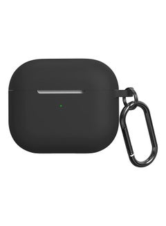 Buy Silicone Shockproof Protective Case Cover with Carabiner for Apple AirPods 3 2021 Black in Saudi Arabia
