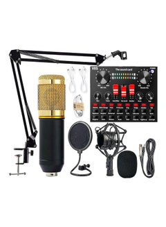 Buy Studio Recording And Broadcasting  Microphone Set Black/Gold in UAE