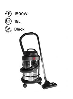 اشتري Wet & Dry Drum Vacuum Cleaner For Home & Office Use - 18 L 1500 W HDW1-ME Black في الامارات