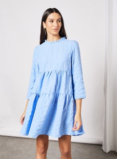 Buy Tiered Mini Dress Light Blue in Saudi Arabia