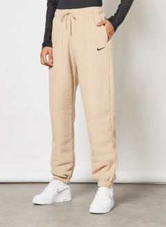 اشتري Sportswear Essentials Plush High-Rise Joggers Beige في مصر