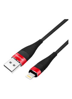 Buy Lightning Data Sync And Charging Cable Black/Red in Saudi Arabia