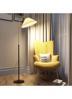 Buy Modern Pleated Cloth Cover LED Floor Lamp Black 174 x 28 x 41cm in UAE