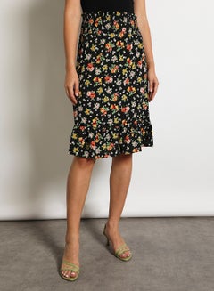 Buy Women'S Casual Midi Floral Skirt Multicolour in UAE