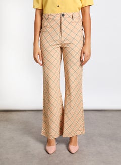 اشتري Women's Overlapping Bell-bottom Casual Stylish Pants Brown في السعودية