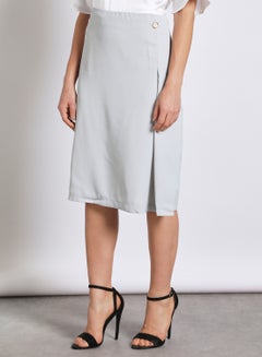 اشتري Women's Casual Midi Straight Solid Skirt رمادي في السعودية