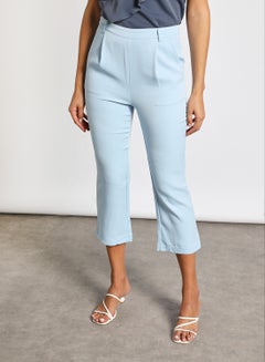 Buy Women's Casual Straight Pants With Two Pocket And Back Zipper Blue in UAE