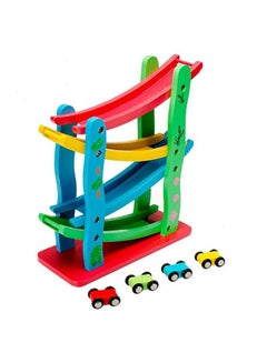 اشتري 4 Layers Children Wooden Sliding Motor Racing Track Toy Car Game Ramp Racers With Cars في السعودية