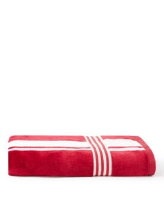 اشتري Yarn Dyed Multi Color Stripe Bath Towel Maroon 70x140cm في الامارات