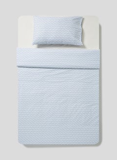Buy Duvet Cover With Pillow Cover 50X75 Cm, Comforter 100X190 Cm, - For Double Size Mattress - Baby Blue 100% Cotton in UAE