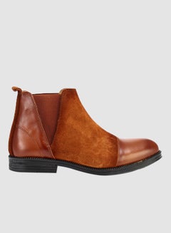 Buy Panel Leather Boots Brown in Egypt