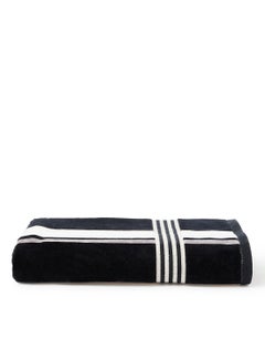 اشتري Yarn Dyed Multi Color Stripe Bath Towel Black 70x140cm في الامارات
