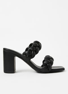 Buy Braided Strap Heels Black in Saudi Arabia