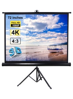 Buy 72 inches Portable 4K 3D Projector Screen with Tripod Stand E905-3 Multicolour in UAE