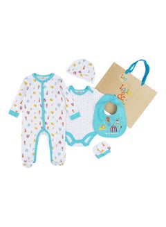 Buy 5 Piece Infant Combo Set White/Blue in Saudi Arabia