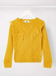 Buy Kids/Teen Cable Knit Sweater Yellow in Saudi Arabia