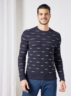 Buy Striped Sweater Navy in Saudi Arabia