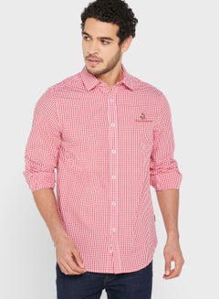 Buy Checked Regular Fit Shirt Red in UAE