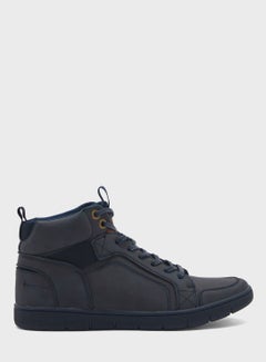 Buy Lace Up Casual Boots Navy in Saudi Arabia