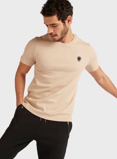 Buy Essential Round Neck T-Shirt Beige in UAE