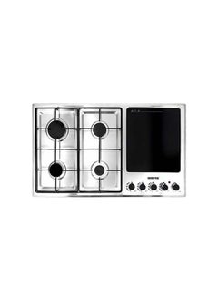 Buy Stainless Steel Built-In Gas Electric Hot Plate Hob GGC31036  4 Burners & 1 Hot Plate  Automatic Ignition System  LPG Gas Type 2800pa  Metal Knob  Cast Iron Pan Support GGC31036 Silver/Black in UAE