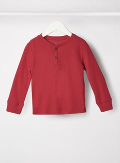 Buy Baby/Kids Henley T-Shirt Red in UAE