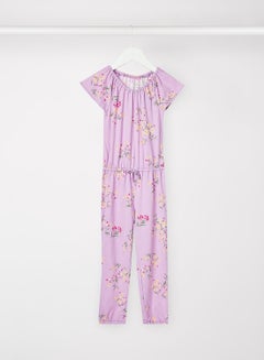 Buy Baby Girls Floral Jumpsuit Purple in UAE