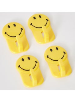 Buy 4-Piece Wall Mounted Hang Hook Yellow 0.5x5.5cm in Saudi Arabia