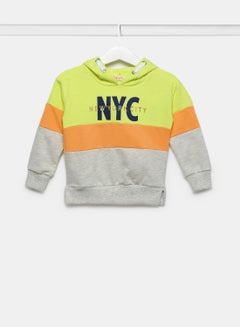 Buy Baby's Girl Casual Long Sleeve Top With Print Green/Orange/Grey in Saudi Arabia