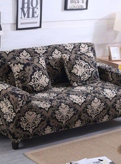 Buy 3-Seater Exquisitely Designed Wrinkle-free Anti-slip 360-degree Full Coverage Bohemia Sofa Slipcover Brown/Beige/Black Length Stretch From 190 To 230cm in Saudi Arabia