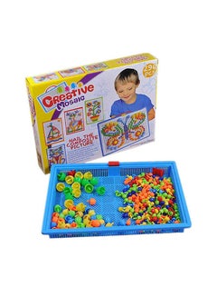 Buy 296-Piece Creative Mosaic Jigsaw Puzzle Mushroom Nails Educational Building Blocks Board Game 11.4x8.2x1.4inch in UAE