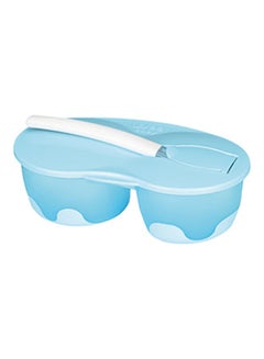Buy Baby 2 Bowl Food Container Set blue in Egypt