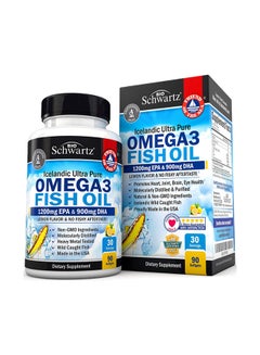 Buy Bio schwartz Omega 3 Fish Oil 1200mg EPA 900mg DHA 90 Capsules in UAE