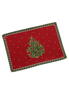 Buy Christmas Tree Printed Table Place Mat Red/Green/Yellow 32 x 48cm in UAE