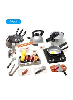 Buy 36-Piece Realistic Kitchen Plastic Miniature Pretend Play Toy Set For Kids in UAE
